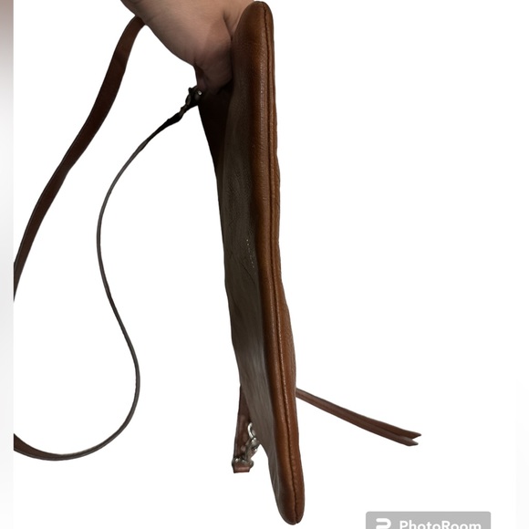 FOSSIL Carmel Brown Leather Crossbody Distressed GUC Square Organizer Bag - Picture 3 of 10